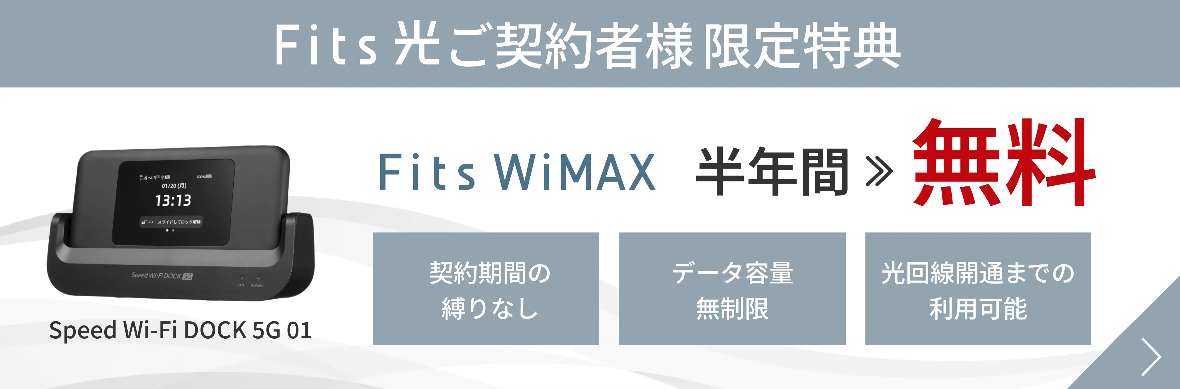 WiMAX 半年間無料キャンペーン バナー
