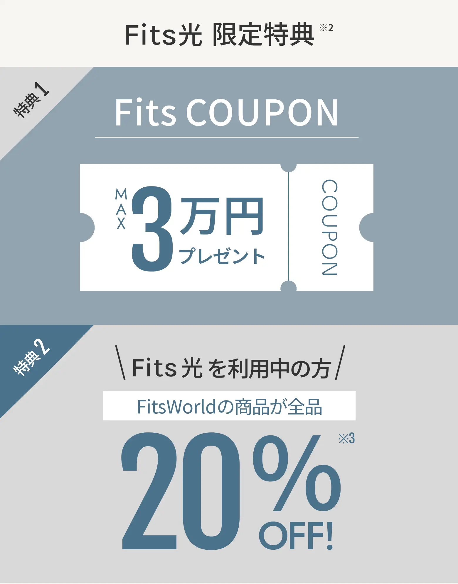 FitsWiMAX限定特典、MAX 30,000円プレゼント、1年間FitsWolrdの商品が全品30%オフ